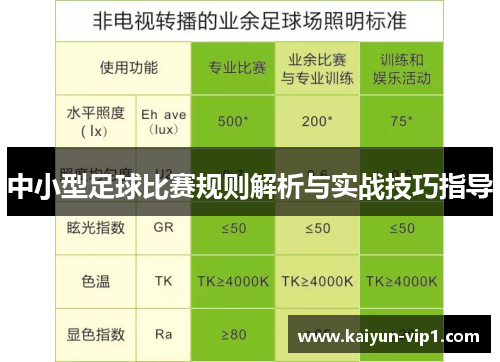 中小型足球比赛规则解析与实战技巧指导